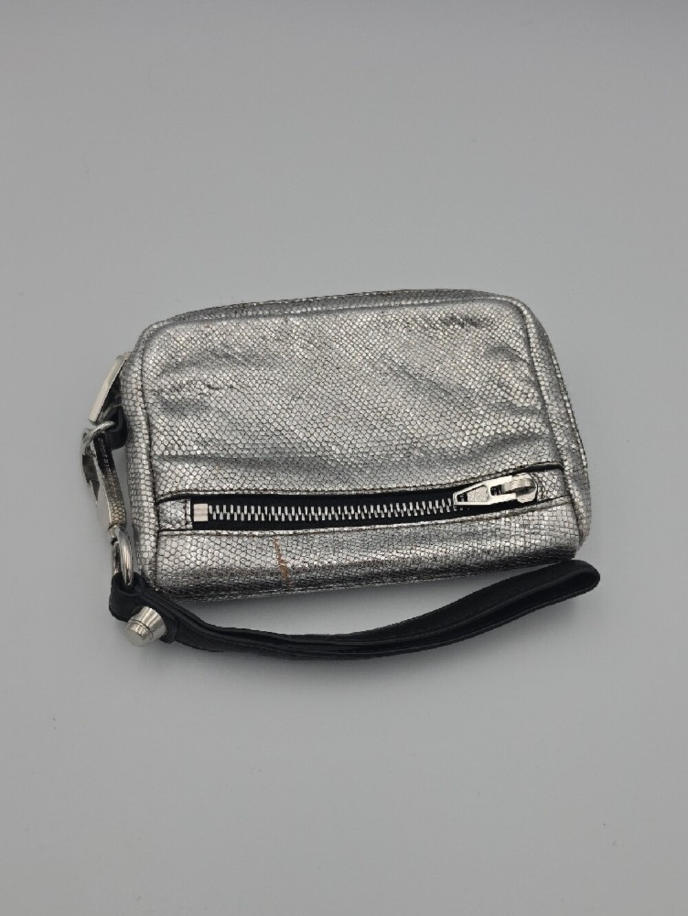 Alexander Wang Metallic Silver Small Wristlet Clutch W/ Silver Hardware (EUC)🩶 - Picture 2 of 15